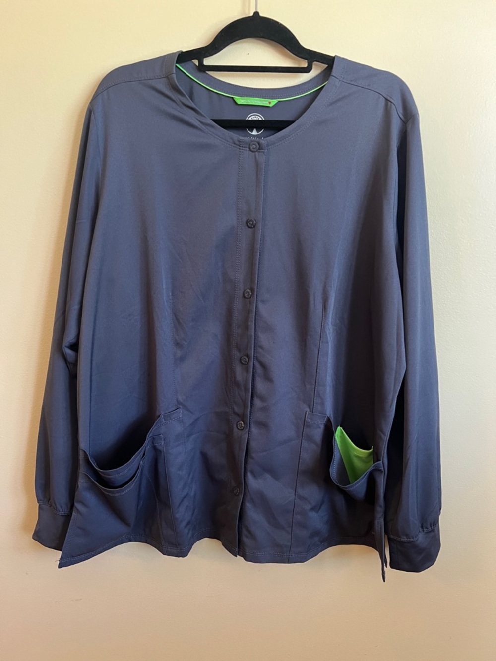 Healing Hands 2X BlueGray Snap Front Scrub Jacket Medical Uniformcomfy soft - Picture 3 of 10